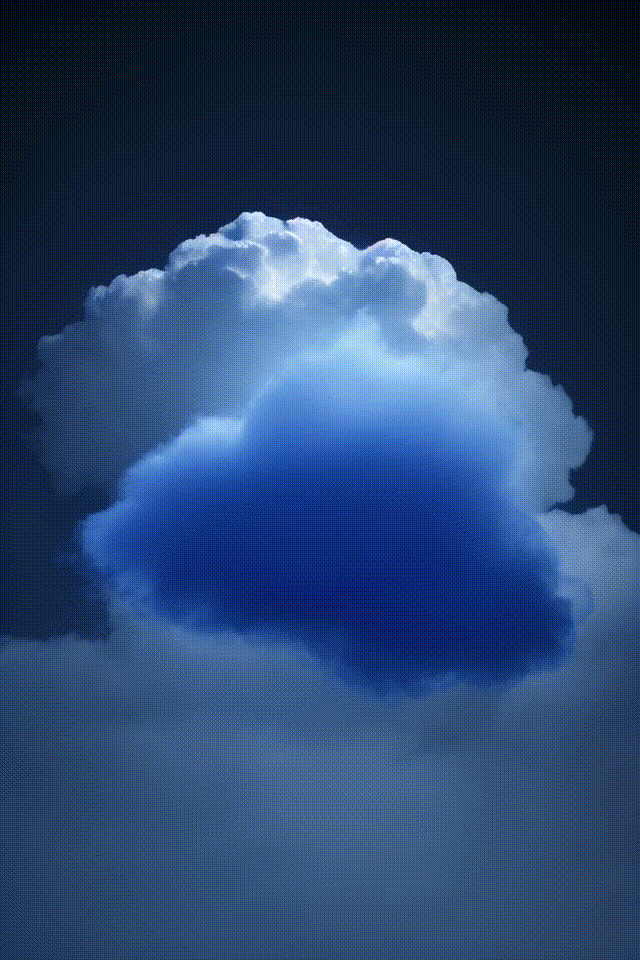 Atmospheric billowing generative clouds animation